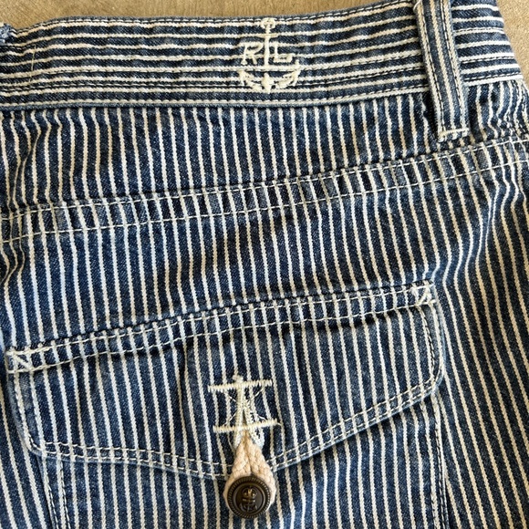 Ralph Lauren Striped Blue Women's Shorts Size 4 100% Cotton - Picture 6 of 10